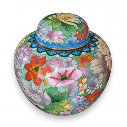 Pot à gingembre en bronze cloisonné