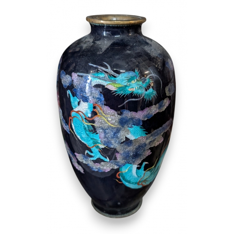 Vase en bronze cloisonné Dragon