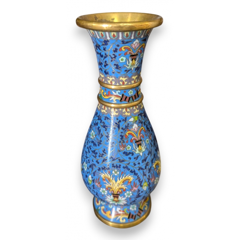Vase en bronze cloisonné Feuillages