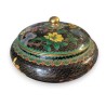 Enameled bronze pot with lid, ‘Flowers’ design