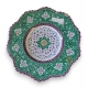 Plat Perse en cuivre émaillé vert