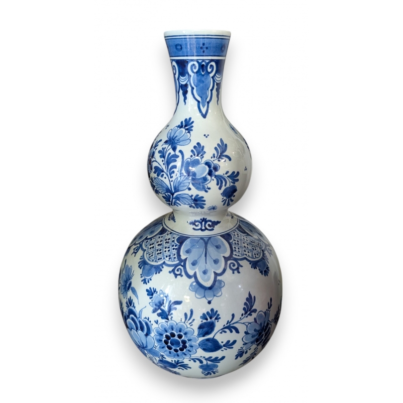 Vase double gourde en faïence de Delft