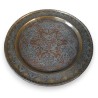 Brass plate with silver and copper inlays