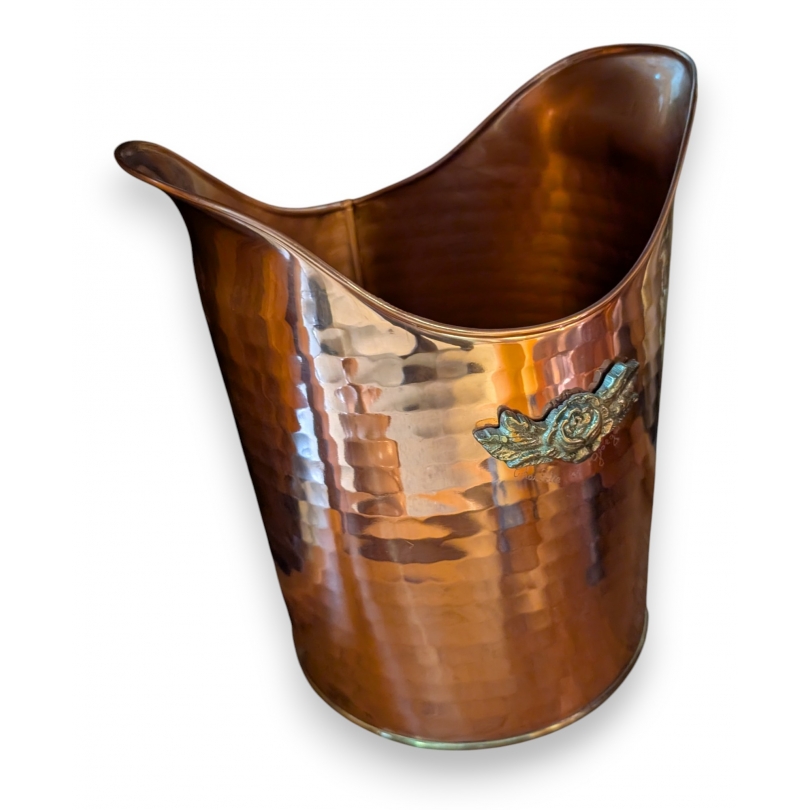 Copper wastepaper basket