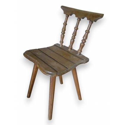 Chaise escabelle en bois