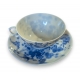 Tasse et sous-tasse en porclaine bleu blanc