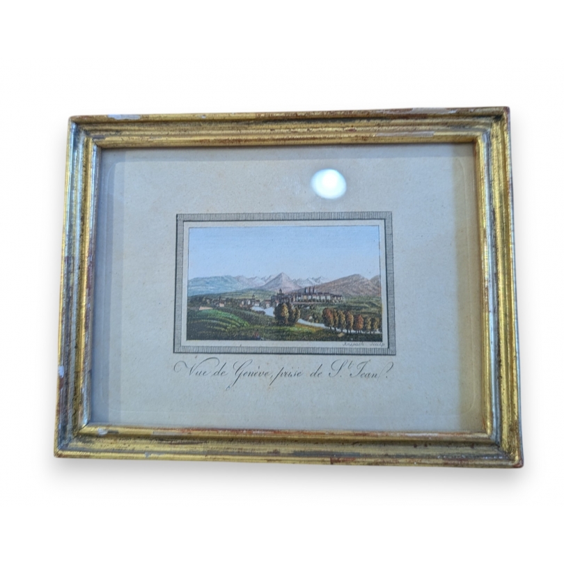 Gravure "Vue de Genève" par ANSPACH