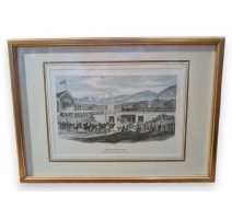 Gravure "Gare de Genève 1858"