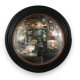 Miroir-Sorcière cadre en bois noir et doré