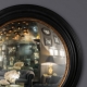 Miroir-Sorcière cadre en bois noir et doré