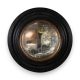 Miroir-Sorcière cadre en bois noir et doré