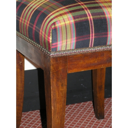 Square Louis-Philippe stool in walnut. Available from  Moinat SA  - Antiques and home décor