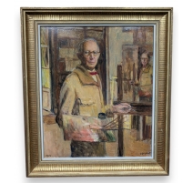 Tableau "Auto-portrait" signé P. PERRELET 1935