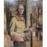 Tableau \"Auto-portrait\" signé P. PERRELET 1935