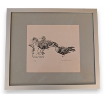 Gravure "Trois oies rieuses" signé HAINARD