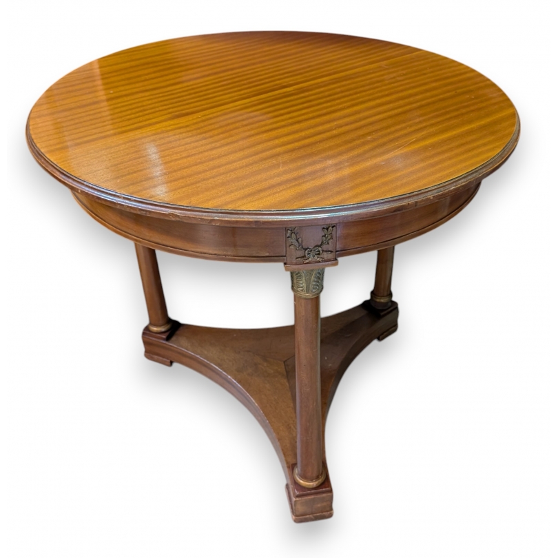 Empire-style side table with three columns
