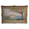 Tableau \"Bord de mer\" signé E. BOUDET