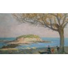 Tableau \"Bord de mer\" signé E. BOUDET