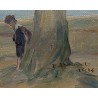 Tableau \"Bord de mer\" signé E. BOUDET