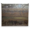 Tableau \"Port de Neuchâtel\" signé GUGY
