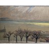 Tableau \"Port de Neuchâtel\" signé GUGY