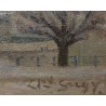 Tableau \"Port de Neuchâtel\" signé GUGY