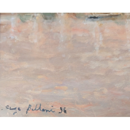 Tableau \"Neige sur le pont Neuf\" signé BELLONI