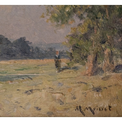 Tableau \"Paysage animé\" signé M. MOISSET