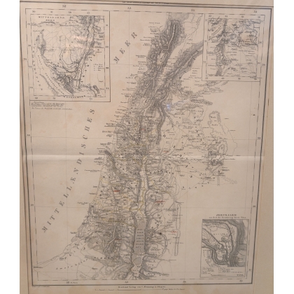 Gravure "Carte de Paléstine" par HANDTKE