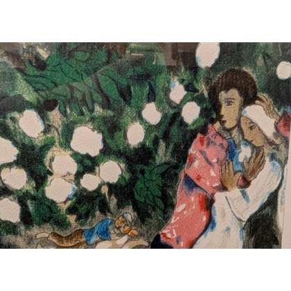 Lithographie "The three candles" par CHAGALL