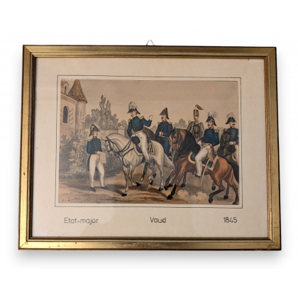 Engraving: ‘General Staff – Vaud – 1845’