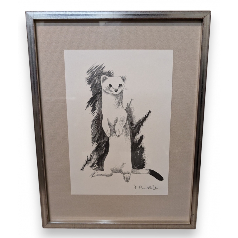 Lithograph entitled ‘Hermine’, signed G. BRESSLER