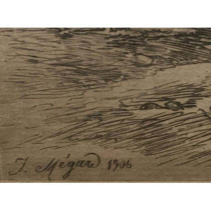 Gravure "La Synagogue" signée J. MÉGARD