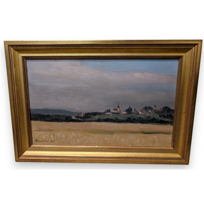 Tableau \"Colombier\" signé ROUILLER 96