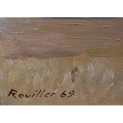 Tableau \"Colombier\" signé ROUILLER 96