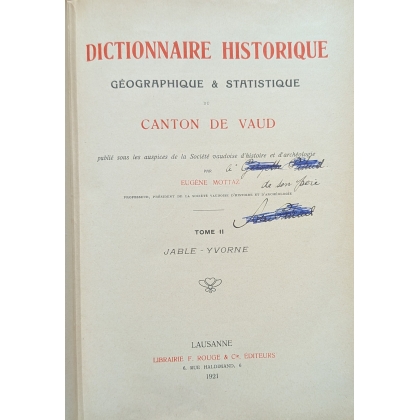 Dictionnaire historique de canton de Vaud