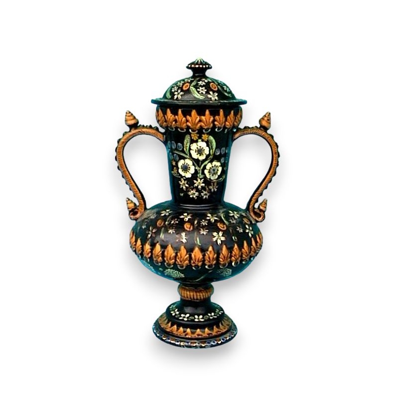Thune pot with two handles and a lid. At  Moinat SA  – Antiques and home décor