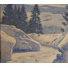 Tableau \"Neige sur le Jura\" signé Maurice MATHEY