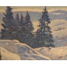 Tableau \"Neige sur le Jura\" signé Maurice MATHEY