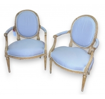 Paire de fauteuils Louis XVI estampillés BRIZARD