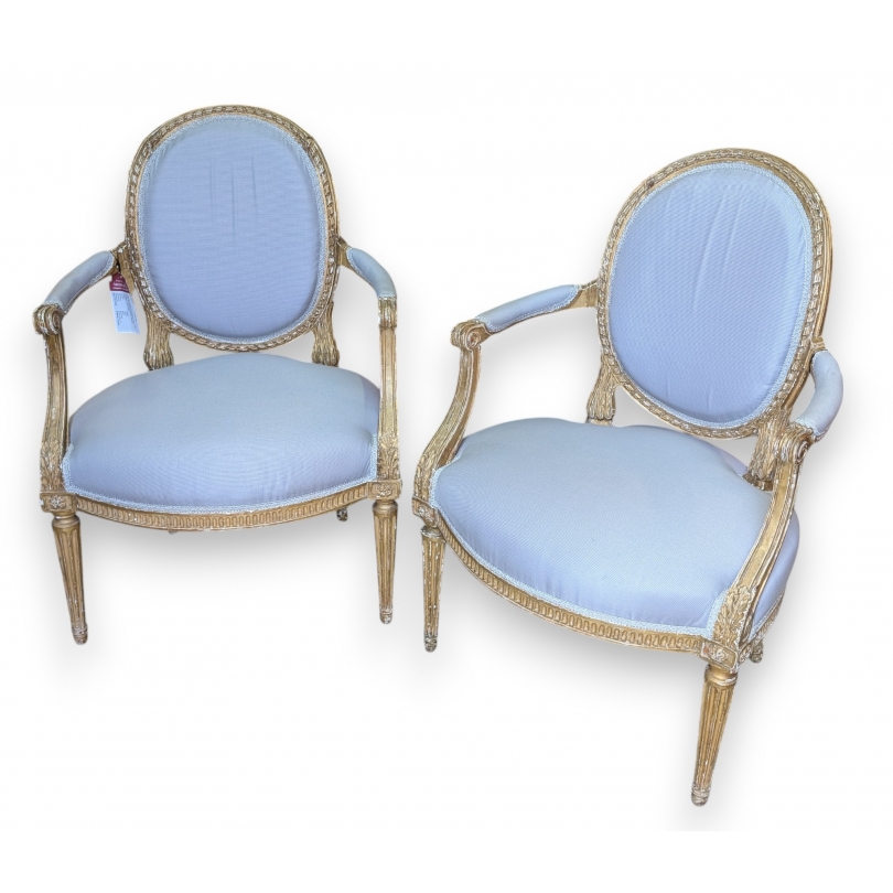 Paire de fauteuils Louis XVI estampillés BRIZARD