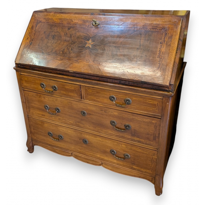Inlaid chest-of-drawers desk