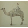 Aquarelle "Homme à chameau"