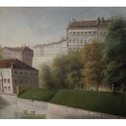 Tableau \"Porte Neuve\" signé F. MÉTRAL