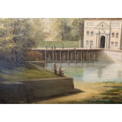 Tableau \"Porte Neuve\" signé F. MÉTRAL