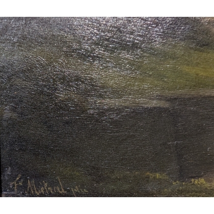 Tableau \"Porte Neuve\" signé F. MÉTRAL