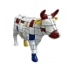 Vache en résine décor Mondriand