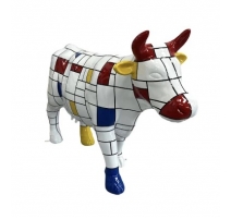 Vache en résine décor Mondriand