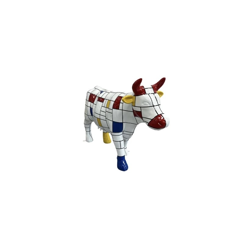 Vache en résine décor Mondriand