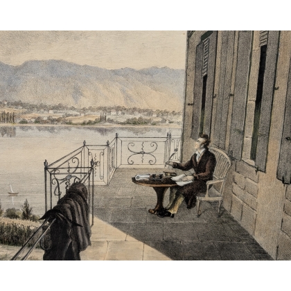 Engraving: ‘Lord Byron at the Villa Diodati’